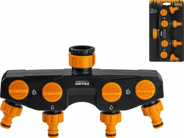Разветвитель для шланга 4-канальный 3/4" и 1" STARTUL METSA (ST6013-19)